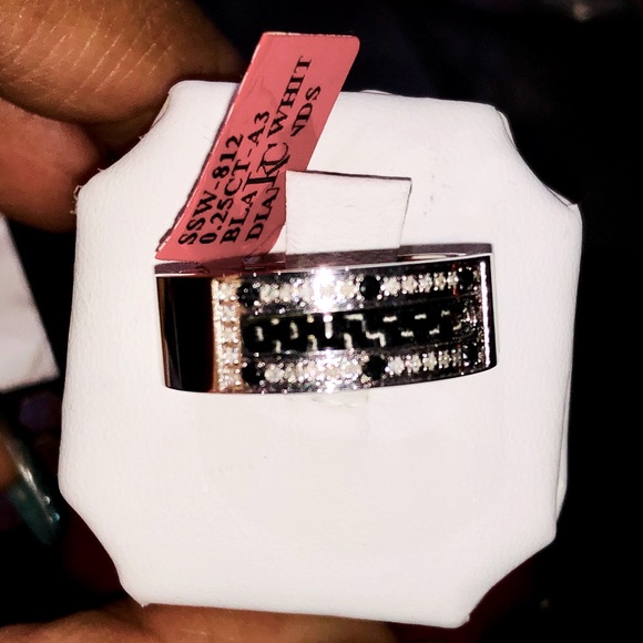 Real diamond men ring wedding band stylish custom made ring not CZ best gift - Picture 1 of 7